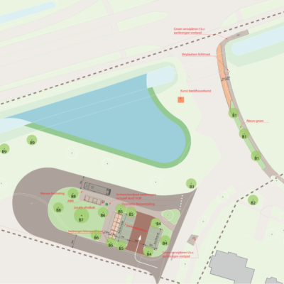 Tekening van hoe de toekomstige hub locatie eruit komt te zien